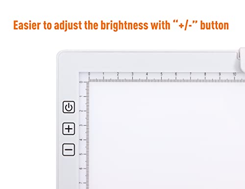 Rechargeable A4 LED Light Pad with Padded Case, YINGWOND Tracing Light Box w/Riser Stands and Paper Clip, 6 Levels of Brightness, Type-c Cable, YINGWOND