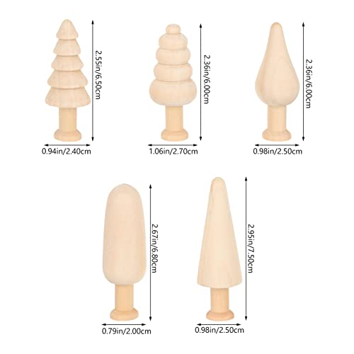 jojofuny Unfinished Wooden Trees 10pcs, Wooden Trees for Crafts Wood Blank Painting Tree Toy Aesthetic Tree Decoration 10pcs jojofuny