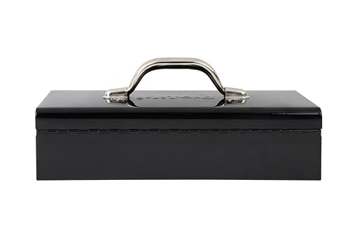 Pro-Lift Steel Tool Box – 14-inch Metal Toolbox Portable with Handle – Heavy Duty Metal Latch Closure Small Carry Storage Box Tools Organizer Pro-LifT
