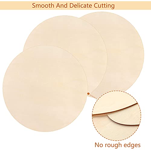 Wood Circles for Crafts, 12 Pack 12 Inch Unfinished Wood Rounds Wooden Cutouts for Crafts, Wood Slices for Painting, Door Hanger, Door Design, LRAERZ