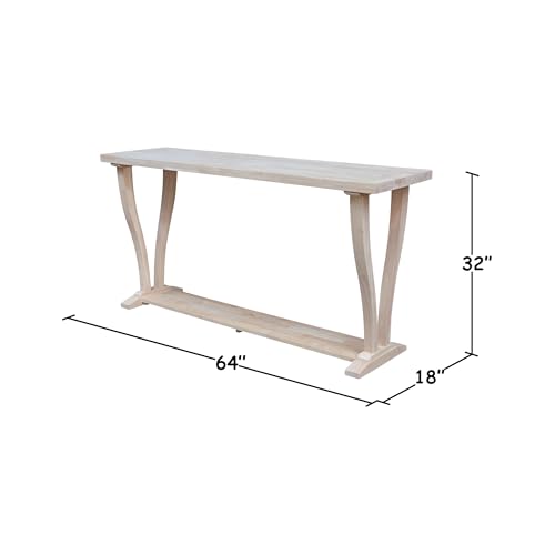 International Concepts LaCasa Console Table, Unfinished International Concepts