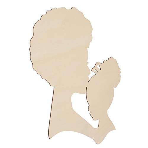 Healifty Mother's Day Wood Chips Unfinished Wood Cutout Women Face Wood Shape Wood Plywood Circles Unfinished Mother Gifts Circle Stencil Wood Tags Healifty