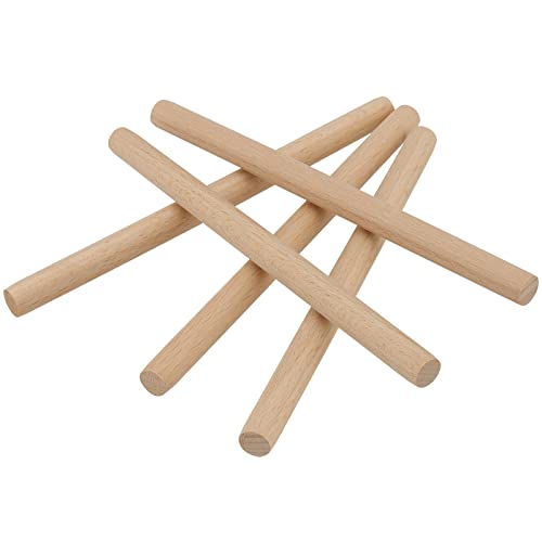 HOZEON 100 PCS 3/8 x 6 Inch Dowel Rods Wood Sticks, Natural Wooden Dowel Rods Dowel Sticks, Unfinished Wood Sticks for Crafts and DIY Project HOZEON