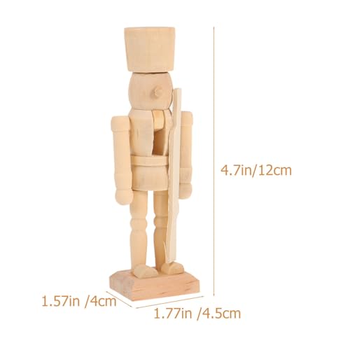 BESPORTBLE 3Pcs Christmas Wooden Unfinished Nutcracker Figurines DIY Blank Unpainted Nutcracker Puppet Nutcracker Soldier Ornament for Christmas BESPORTBLE