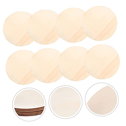DECHOUS 30 Pcs Round Wooden Plate Pendant Unfinished Easter Tree Circles Unfinished Wood Rounds Unfinished Wood Crafts Round Disc Cutouts Blank Wood DECHOUS