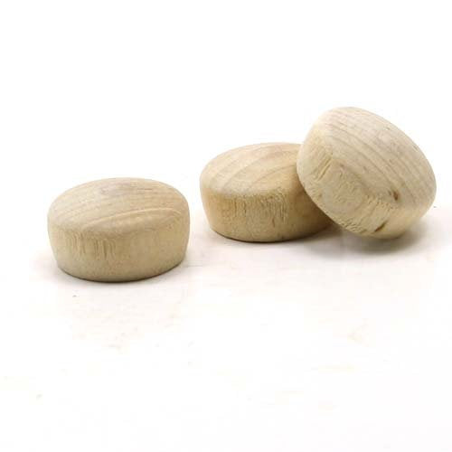 Mylittlewoodshop - Pkg of 50 - Roundhead Plug Button - 3/4 inches in Diameter Unfinished Wood(WW-BR0750-50) Unique Wood Shapes