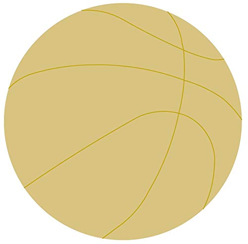Basketball Cutout Unfinished Wood Sports Theme Locker Room Kids Room School Door Hanger MDF Shape Canvas Style 1 (12") Diverse Woodworking