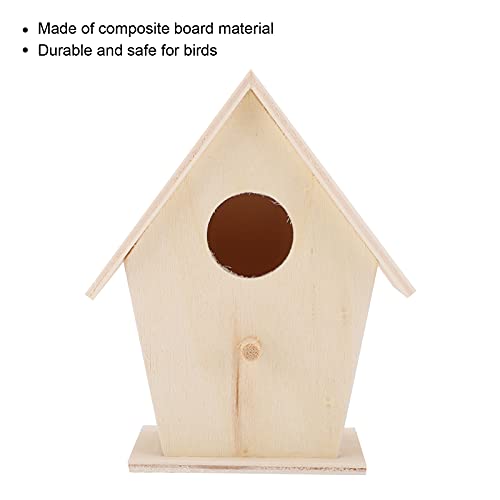 Wooden Bird House, Unpainted DIY Bird Feeder Houses Unfinished Birdhouse for Decorations Indoors Gardens(Single Layer No. 3) Zerodis