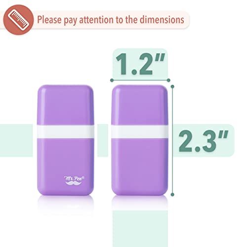 Mr. Pen- Erasers for Kids, 6 Pack, Pastel Colors, Eraser with Cover and Roller, Pencil Eraser Shaving Roller case Mr. Pen