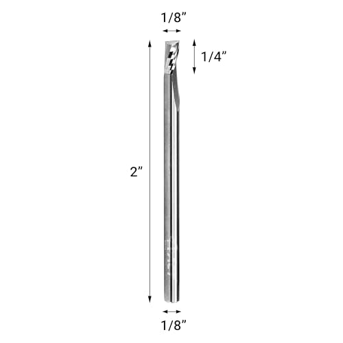 ACCUCUT I1AES 1/8” O Flute Carbide End Mill, Single Flute CNC Router Milling Bit Set for Aluminum, Wood, Copper, Alloys, Non-Ferrous, Plastic and A ACT ACCU-CUT