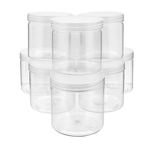 Juvale Slime Containers with Lids - 8 Pack Clear Plastic Jars for Kids DIY Crafts (12 oz) Juvale