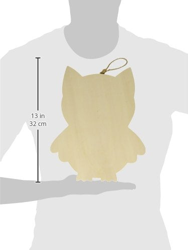 CRAFTWOOD 9190-9301 Wood Plaque W.Hanger Owl, Natural Darice