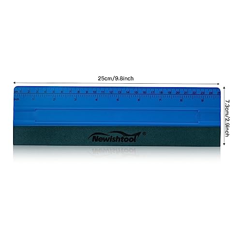 NEWISHTOOL Vinyl Wrap Squeegee for Vinyl, Big Size Wallpaper Smoothing Squeegee, 3 Pack 25CM Decals Squeegee with Ruler & Micro Suede Felt Edge for NEWISHTOOL