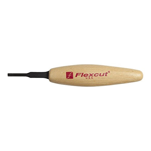 Flexcut Micro Chisel, Razor Sharp High Carbon Cutting Blade, 1/8 Inch (3 mm) for Miniature and Fine Detail Work (MT12) FLEXCUT