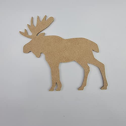 8" Moose, Unfinished MDF Art Shape by Wooden Craft Cutouts Wooden Craft Cutouts