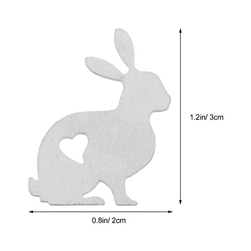 GANAZONO 72Pcs Mini Unfinished Wood DIY Crafts Easter Egg Rabbit Wooden Cutouts Discs Slices for DIY Projects Craft Easter Decor Rabbit GANAZONO