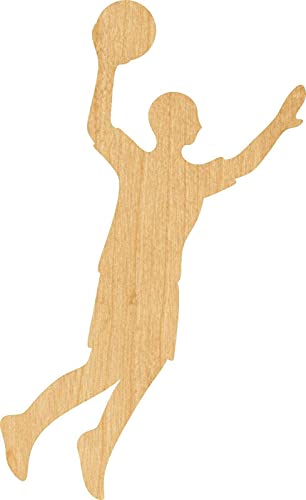 3 Pcs Basketball Player Supply 3" Wooden Shape Ornaments Unique Unpainted Smooth Surface Unfinished Laser Cutout Wood Sheets Boards for Crafts 1/8 WoodArtSupply