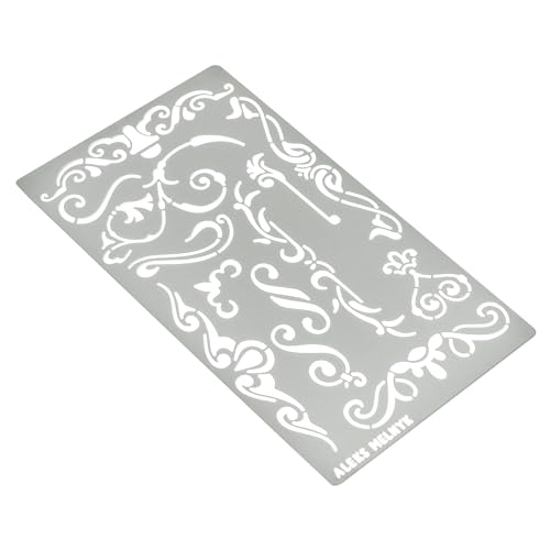 Aleks Melnyk No.4 Metal Journal Stencil, Wood Burning, Flowers and Vines, Ornament, Vintage, Stencil Patterns, Pyrography, Engraving, Template for Aleks Melnyk