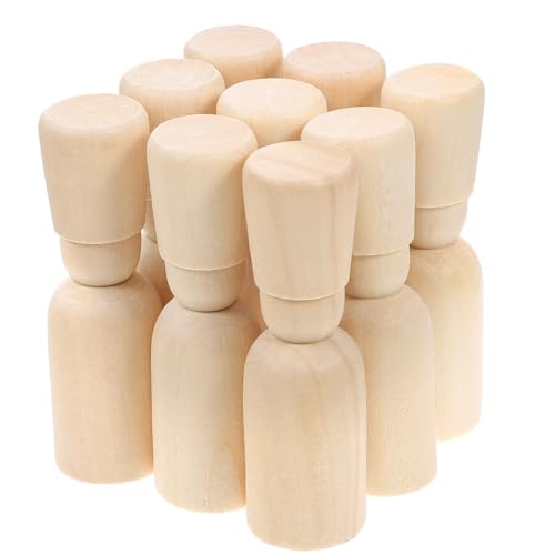 MAGICLULU 20pcs Wood Peg Doll Unfinished Wooden Dolls Blank Wooden Peg Dolls Natural Unpainted Wood Figures for Art Craft Painting DIY Projects MAGICLULU