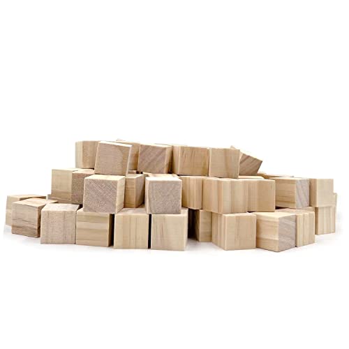 Wood Blocks for Crafts, Unfinished Wood Cubes, 3cm Natural Wooden Blocks, Pack of 30 Wood Square Blocks, Wooden Cubes for Arts and Crafts and DIY SIWUCHYE