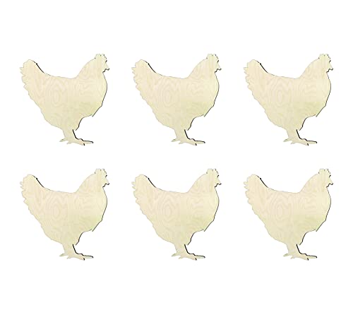 DIY 3 inch cutout Chicken, Chicken wood cutout, Chicken shape diy crafts unfinished sanded Chicken shape WoodArtSupply