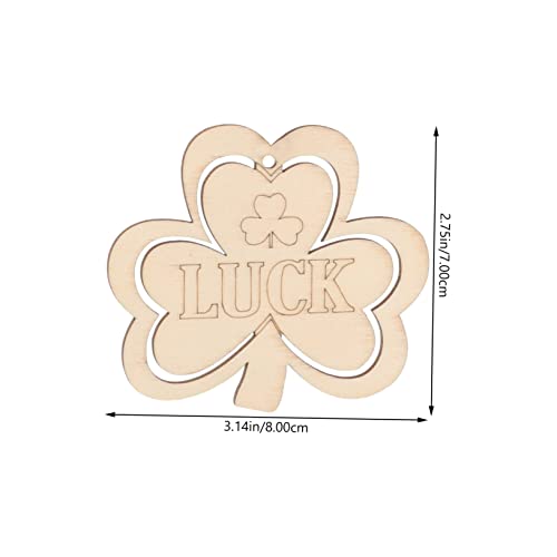 Anneome 30pcs Small Pendant Wooden Shamrock Cutouts Shamrock Decorations Unfinished Wooden Cutouts DIY Shamrocks Cutouts Wood Crafts Shamrock Prop Anneome