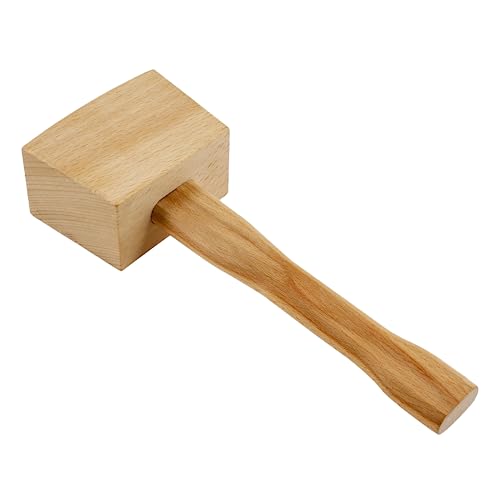Hordion 1Pcs 9.6 Inch Wooden Mallet Hammer Wood, Ice Hammer Wood Heavy Duty, Beech Mallet Woodworking Carving, Solid Beechwood Hand Tool for Hordion