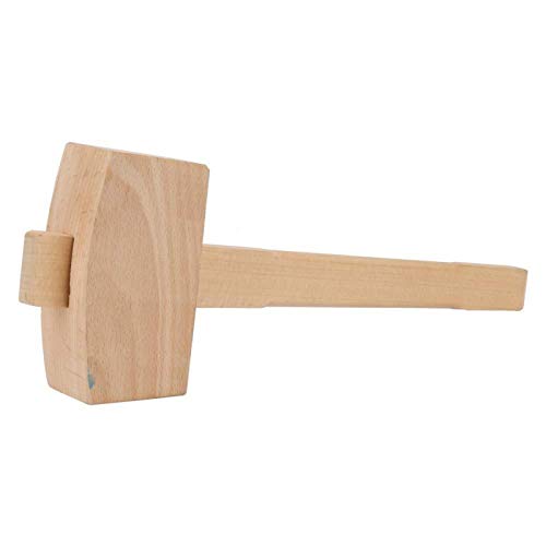 Wooden Mallet, 13.8'' Carpenter Wood Hammer Woodworking Carving Mallet, Manual Ice Hammer Mallet, Damage-Free Striking Tapping Hand Tool (L) Tyenaza