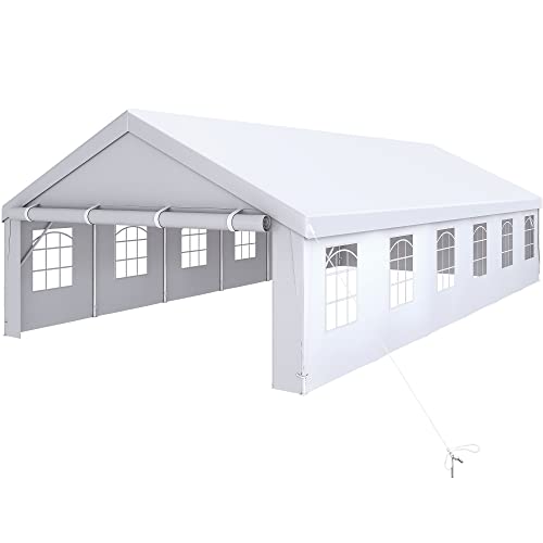 YITAHOME 20x40FT Party Tent Heavy Duty Wedding Tent Event Shelters Outdoor Canopy Upgraded Galvanized Steel Carport with Removable Sidewall Windows YITAHOME