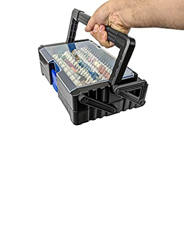 LINE10 Tools 500pc Rotary Tool Accessories Attachments Kit in Cantilever Storage Organizer Case Box Set LINE10 Tools