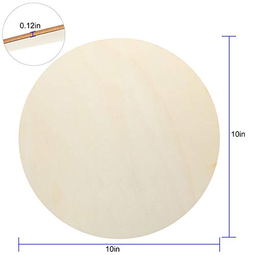 20 Pack 10 Inch Wood Circles for Crafts, CertBuy Unfinished Wood Rounds Wooden Cutouts for Door Hanger, Painting Crafts, Door Design, Wood Burning, CertBuy