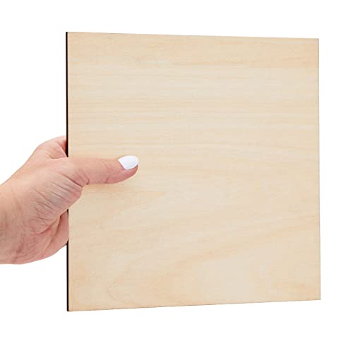 8 Pack Thin 8x8 Wood Squares for DIY Crafts, Unfinished 1/4 Inch Basswood Plywood for Laser Cutting, Wood Burning Bright Creations