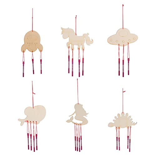 DIY Wooden Wind Chime Whale Gifts Mermaid Gifts Childrens Tylonal Craft Wind Chimes Unfinished Wind Chimes Wind Chime Kit DIY Wind Bells DIY Craft Toyvian