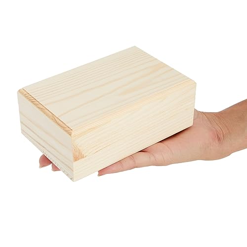 Bright Creations 4 Pack Small Unfinished Wood Boxes for Crafts with Hinged Magnetic Lid (5.5 x 3.5 x 2 In) Bright Creations