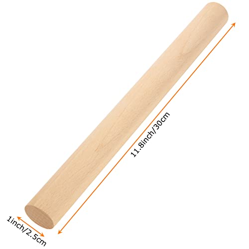 FVIEXE 12PCS Wooden Dowel Rods, 1 Inch x 12 Inch Wood Dowels Unfinished Wooden Dowel Hardwood Rod Sticks for Crafts and DIYers FVIEXE