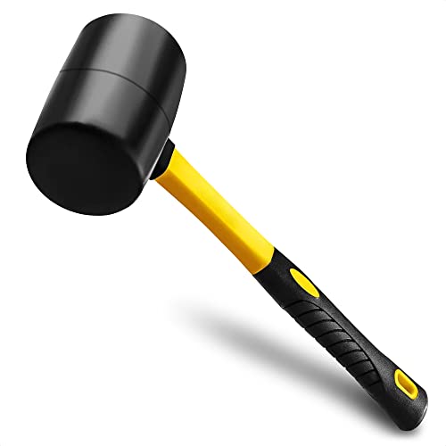 Rubber Mallet Hammer Wood Tools Woodworking - 24 Oz Camping Hammer Handle Soft Blow Mallet Hammer Rubber - Small Hammers For Crafts Tent Stake Hammer LEGLO