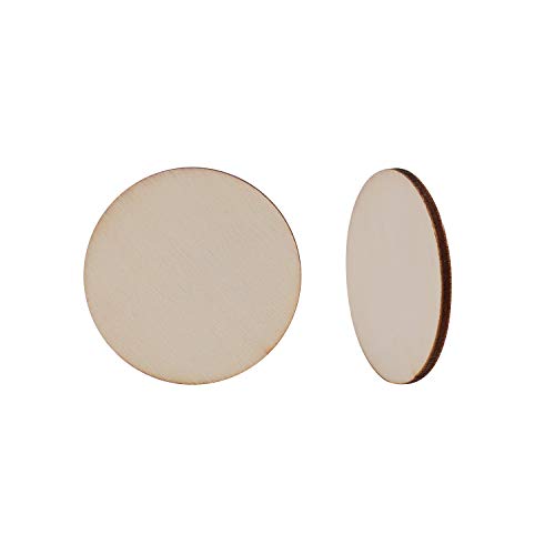 Foraineam 400 Pieces 1 Inch Unfinished Wood Craft Circle Cutouts Round Natural Wooden Disc Circles Slices for DIY Crafts and Decoration Foraineam