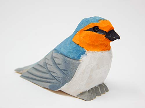 Selsela Barn Swallow Bird Figurine Home Decoration Art Statue Blue Miniature Wood Carved Small Animal Selsela