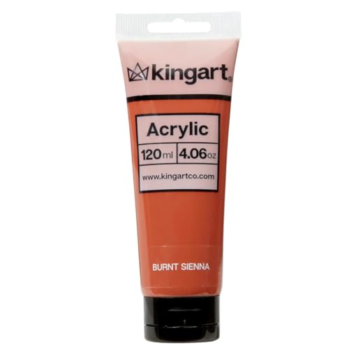 KINGART 503-103 PRO Artist Quality Burnt Sienna Acrylic Paint, 120ml (4.06oz) Single Tube, Highly Pigmented, Burnt Sienna KINGART