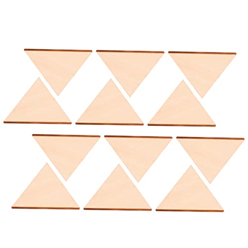 COHEALI 60pcs Triangular Wood Chips Natural Wood Triangles Wood Shapes Unfinished Wood Crafts Wooden Craft Shapes Wood Round Handmade Gifts Wooden COHEALI