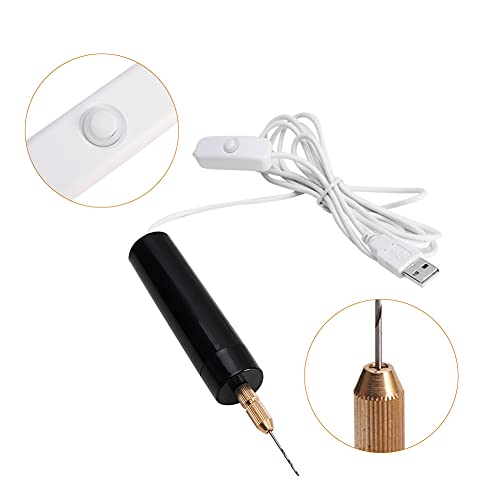 Mini Hand Drill for Arts and Crafts,Mini Electric Drill Set 0.7-1.2 mm Pin Vise Hand Drill with Drill Bits and Wrench DIY Jewelry Pendant Crafts CALIDAKA