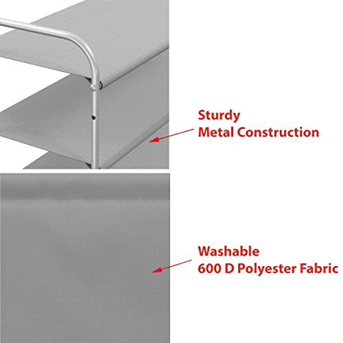 Simple Houseware 6-Tier Shoe Rack Storage Organizer w/Side Hanging Bag, Grey Simple Houseware