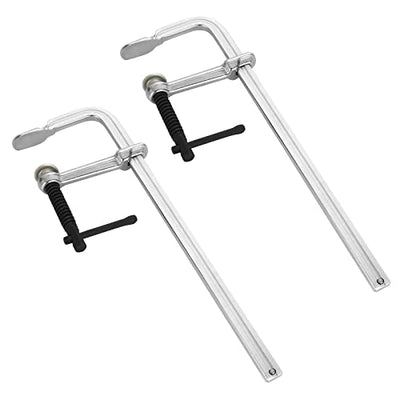 JMIATRY F Clamps 12 Inches Welding Clamps Steel Bar Clamp Heavy Duty Max Open 12-inch, Throat Depth 3 inch, 1320lbs Clamping Force, Pack of 2