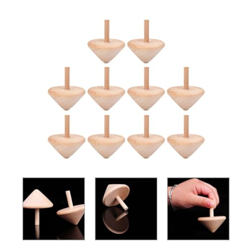Tofficu 10pcs Wood Spinners Toys Unfinished Wood Tops DIY Wooden Tops Craft Gyroscopes for Kids Party Favors Painting Toys Art Craft Supplies Tofficu