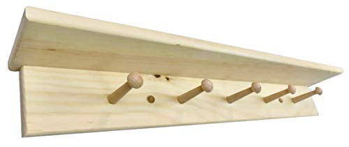 30" Shaker Peg Rack Unfinished WoodArtSupply