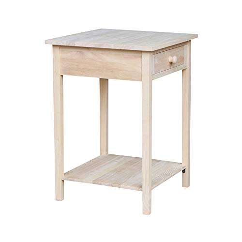 International Concepts Hampton Bedside Table Unfinished IC International Concepts