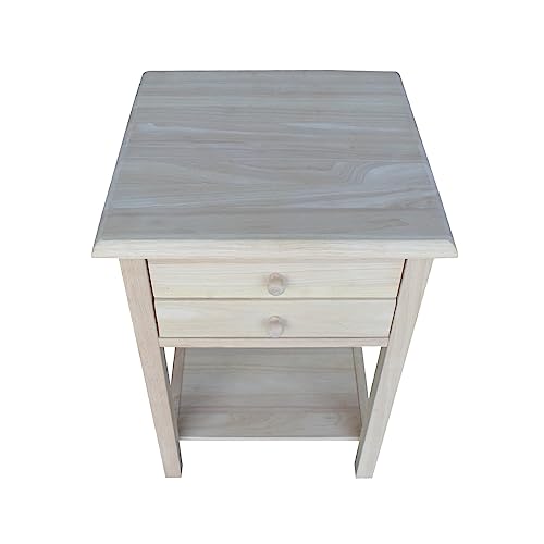 International Concepts Lamp Table, Wood, Unfinished IC International Concepts