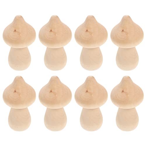 COHEALI 10pcs Wooden Mushroom Balnk Mushroom Model Unfinished Wood Toy Wooden Peg Dolls Unpainted Wood Figures Mushroom Toys Dining Table Decor COHEALI