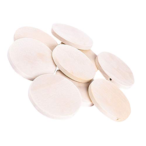 Holibanna 50pcs Wood Earring Ingredients Wood Earrings Round Wooden Discs DIY Earrings Wood Ear Drop Stud Wooden Earring Pendant Circle Earrings Holibanna