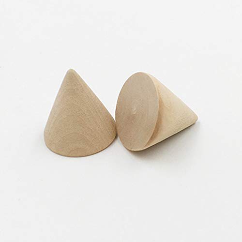 10pcs Unpainted Wooden Cones Ring Holder Jewelry Display Stand DIY Craft EXCEART